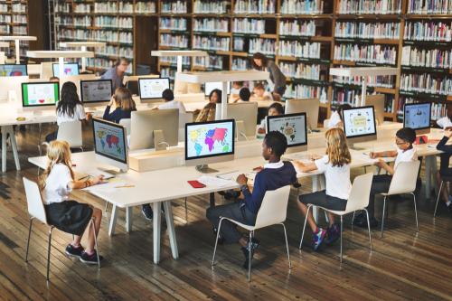 Kids in a classroom.